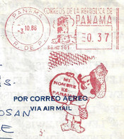 Panama, 1986, EMA Illustrée Sur Lettre De Panama Pour La France - Panama