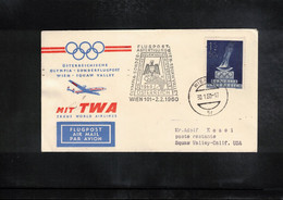 Austria / Oesterreich 1960 Olympic Games Squaw Valley -  TWA Special Flight Wien - Squaw Valley - Hiver 1960: Squaw Valley
