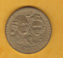 France - Jeton Publicitaire Monnaie De Paris- Bicentenaire Révolution Française 1789-1989 - Louis XVI & Marie-Antoinette - Andere & Zonder Classificatie