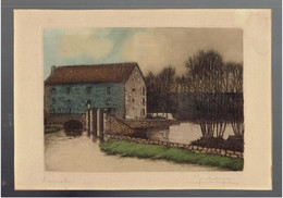 Moulin De Coude Moulin à Eau à Dammartin-sur-Tigeaux 77 EAU FORTE ANCIENNE SIGNEE MARCEL AUGIS - Aguafuertes