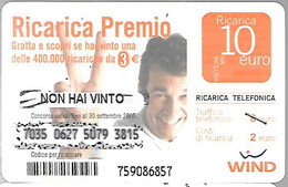 CARTE-PREPAYEE ITALIE-WIND-10€-RICARICA PREMIO JEU-Perdu-Ex-Exp 31/122009-UTILISE TBE-RAR3 - Publieke Thema