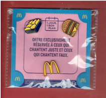 3 Pin's McDonald's 1 Jour 1 Bon Plan OFFRE EXCLUSIVE RESERVEE A CEUX QUI CHANTENT JUSTE ET CEUX QUI CHANTENT FAUX - McDonald's