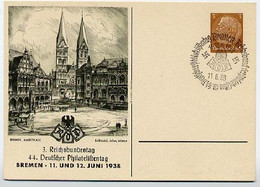 DR PP122/C93-01 Privat-Postkarte BREMEN PHILATELISTENTAG Sost. 1938 - Privat-Ganzsachen