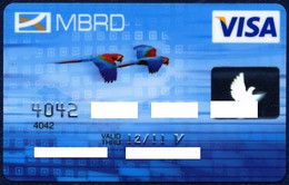 RUSSIA MOSCOW'S BANK FOR RECONSTRUCTION AND DEVELOPMENT VISA CARD BIRDS PARROT PERROQUET PAPAGEI EXP. 2011 - Credit Cards (Exp. Date Min. 10 Years)