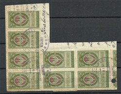 POLEN Poland 1920ies - Documentary Tax Stempelmarken Revenue Oplata Stemplowa 200 Marek As 7-block O On Out Cut - Revenue Stamps