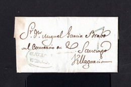 S5155-SPAIN-ESPAÑA-PRE-PHILATELIC LETTER LA CORUÑA To VILLAGARCIA (pontevedra).1839.Carta PREFILATELICA. Lettre ESPAGNE. - ...-1850 Prefilatelia