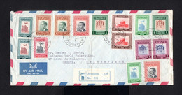 S334-JORDAN-AIRMAIL REGISTERED COVER JERUSALEM To GENEVA (switzerland).1956.Enveloppe Aerien JORDANIA. Recommandé - Jordanie