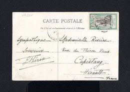 16201-FRENCH INDE-POSTCARD PONDICHERY To CAPESTANG (france) 1915.WWI.INDIA FRANÇAISE.Carte Postale.INDIA FRENCH Colonies - Lettres & Documents