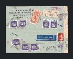 S46-ITALY-.MILITARY NAZI CENSOR REGISTERED COVER ROMA To WUPPERTAL (germany).1942.WWII.Enveloppe.Busta CENSURA - Marcophilia