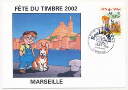 FRANCE - Fête Du Timbre 2002 Boule Et Bill - Carte Locale - MARSEILLE - 16.03.2002 - Covers & Documents