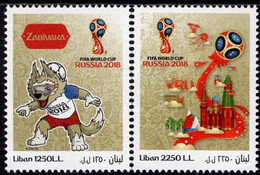 Lebanon 2018 Football - FIFA World Cup, Russia Stamps 2v MNH - Lebanon