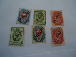 RUSSIA   6 USED  LEVANT STAMPS ARMSOVERPRINT - Other & Unclassified