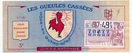 FRANCE - Loterie Nationale - 1/10ème - Les Gueules Cassées  - Sourire Quand Même - 49eme Tranche 1967 - Biglietti Della Lotteria