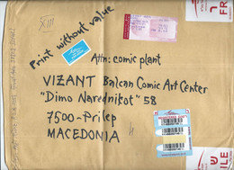 BIG COVER - Israel R - Letter Via Macedonia 2008,post Label - Covers & Documents