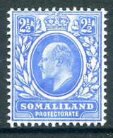 Somaliland 1904 KEVII - Wmk. Crown CA - 2½a Bright Blue LHM (SG 35) - Somaliland (Protectorate ...-1959)