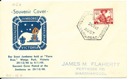 Australia Souvenir Cover Scout Scouting Boy Scout Jamboree Yarra Brae 29-12-1948 With Cachet - Lettres & Documents