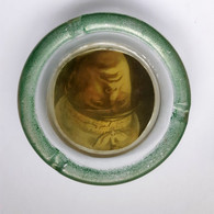 Posacenere Con Foto Di Benito Mussolini Colata Nel Vetro- Vintage - - Glass