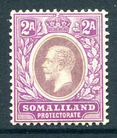 Somaliland 1921 KGV - Wmk. Mult. Script CA - 2a Dull & Bright Purple HM (SG 75) - Somaliland (Protectorate ...-1959)