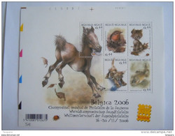 België Belgique 2004 Belgica 2006 Cheval Oiseau Chat Chien Poisson Paard  BL 116 3319-3323 Yv Bloc 106 3306-3310 MNH ** - 2002-… (€)