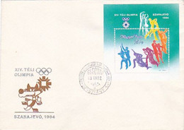 OLYMPIC GAMES, SARAJEVO'84, WINTER, FIGURE SKATING, COVER FDC, 1983, HUNGARY - Winter 1984: Sarajevo