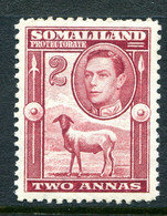 Somaliland 1938 KGVI - Portrait To Left - Sheep, Kudu & Map Issue - 2a Maroon HM (SG 95) - Somaliland (Protectorat ...-1959)