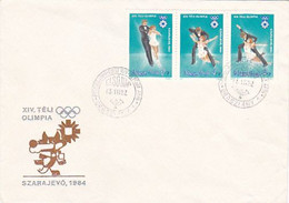 OLYMPIC GAMES, SARAJEVO'84, WINTER, FIGURE SKATING, COVER FDC, 1983, HUNGARY - Winter 1984: Sarajevo