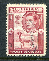 Somaliland 1938 KGVI - Portrait To Left - Sheep, Kudu & Map Issue - 2a Maroon Used (SG 95) - Somaliland (Protectorate ...-1959)