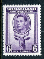 Somaliland 1938 KGVI - Portrait To Left - Sheep, Kudu & Map Issue - 6a Violet HM (SG 98) - Somaliland (Herrschaft ...-1959)
