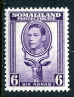 Somaliland 1938 KGVI - Portrait To Left - Sheep, Kudu & Map Issue - 6a Violet HM (SG 98) - Somalilandia (Protectorado ...-1959)