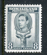 Somaliland 1938 KGVI - Portrait To Left - Sheep, Kudu & Map Issue - 8a Grey HM (SG 99) - Somaliland (Protectorate ...-1959)