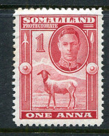 Somaliland 1942 KGVI - Full-face Portrait - Sheep, Kudu & Map Issue - 1a Scarlet HM (SG 106) - Somaliland (Herrschaft ...-1959)