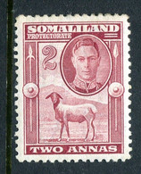 Somaliland 1942 KGVI - Full-face Portrait - Sheep, Kudu & Map Issue - 2a Maroon HM (SG 106) - Somaliland (Protectorat ...-1959)