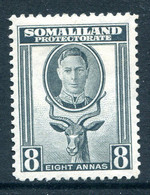 Somaliland 1942 KGVI - Full-face Portrait - Sheep, Kudu & Map Issue - 8a Grey HM (SG 111) - Somaliland (Protectorat ...-1959)