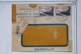 BF1 FRANCE BELLE LETTRE FENETRE RECOM. 1955  MARSEILLE  +PAIRE DE TP  +AFFRANCH. INTERESSANT - 1945-47 Ceres (Mazelin)