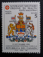S.M.O.M. - 1993 - Posta Aerea - Convenzione Postale Con "la Repubblica Del Canada" - Uni  A47 - Malte (Ordre De)