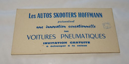 ANCIEN TICKET BILLET INVITATION AUTOS SKOOTERS HOFFMANN, LES NOUVELLES VOITURES PNEUMATIQUES, FETE FORAINE FORAIN MANEGE - Tickets D'entrée