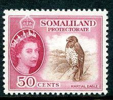 Somaliland 1953-58 QEII Pictorials - 50c Martial Eagle HM (SG 143) - Somaliland (Herrschaft ...-1959)