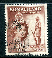 Somaliland 1953-58 QEII Pictorials - 30c Askari Used (SG 141) - Somalilandia (Protectorado ...-1959)