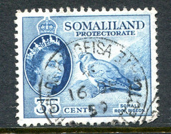 Somaliland 1953-58 QEII Pictorials - 35c Somali Stock Dove Used (SG 142) - Somalilandia (Protectorado ...-1959)