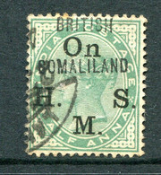 Somaliland 1903 QV India - Officials O.H.M.S - Forged Overprint - ½a Yellow-green Used (SG O1) - Somaliland (Protettorato ...-1959)