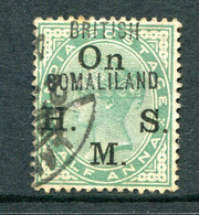 Somaliland 1903 QV India - Officials O.H.M.S - Forged Overprint - ½a Yellow-green Used (SG O1) - Somaliland (Herrschaft ...-1959)