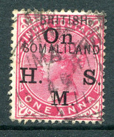 Somaliland 1903 QV India - Officials O.H.M.S - Forged Overprint - 1a Carmine Used (SG O2) - Somalilandia (Protectorado ...-1959)