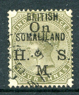 Somaliland 1903 QV India - Officials O.H.M.S - Forged Overprint - 4a Olive Used (SG Unlisted) - Never Issued - Somalilandia (Protectorado ...-1959)