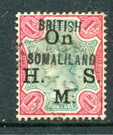 Somaliland 1903 QV India - Officials O.H.M.S - Forged Overprint - 1r Green & Carmine Used (SG O5) - Somalilandia (Protectorado ...-1959)