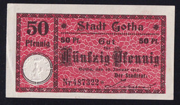 Gotha: 50 Pfennig 1917 Mit Überdruck 20. Westthür. Gauturnfest 2. - 4.7.1921 - [11] Local Banknote Issues