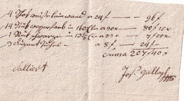 A18646 - RECEIPT FROM AUSTRIA 1835 OLD HANDWRITTEN DOCUMENT SIGNITURE - Austria