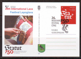 Croatia 2022 Postcard Overprint 26 Th International Lace Festival Lepoglava Postmark 42250 Lepoglava 9.9. - Croazia