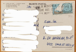 PORTUGAL - Postcard - ATM Etiqueta CARAVELA - Cancel / Streamer (flâmula) PONTA DELGADA - 1993 - Covers & Documents