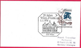 AUSTRIA - 1978 - 20 JAHRE -WIEN - FRANKFURT-  AUA -5.5.1978 -  ( CAT. NETTO 354) - Primeros Vuelos AUA
