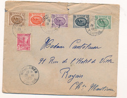 LETTRE TUNISIE CACHET PERLÉ DE MOULARES POUR ROYANE 1951 - Cartas & Documentos